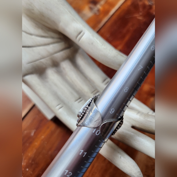 Agate, Lapis, Turquoise & Coral Gemstone Adjustable Statement Ring - Picture 13 of 16